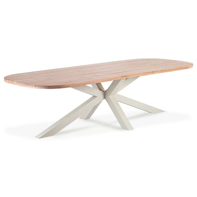 Table de jardin Feliz - 110x280x75cm - bois teck/aluminium beige