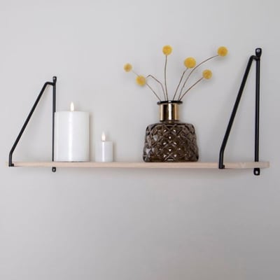 Etagère Arnhem - Noir/Naturel | Etagère en acier et bois