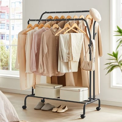 Etagère à vêtements Astrid | 103,5 x 52,5 x 155 cm | Noir Etagère à vêtements Astrid | 103,5 x 52,5 x 155 cm | Noir