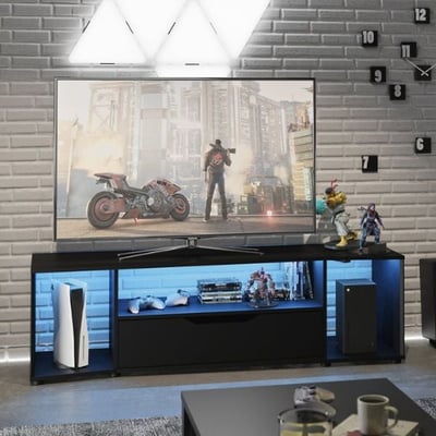 Meuble TV Hack | 163 x 45 x 48 cm | Noir Meuble TV Hack | 163 x 45 x 48 cm | Noir