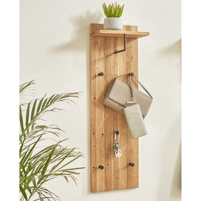 Panneau mural avec étagère et 5 boutons | 30 x 20 x 100 cm | Royal Oak design