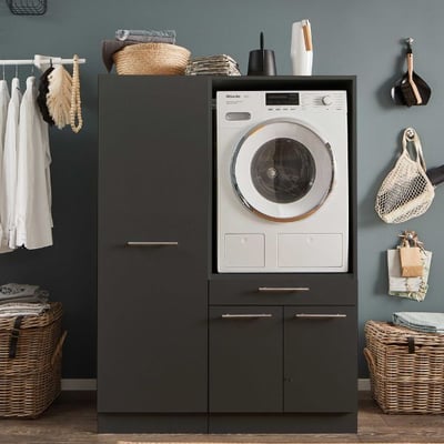 Combinaison d'armoires pour lave-linge Laundreezy | 118 x 68 x 162 cm | Anthracite