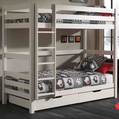 Lit superposé Claire avec tiroirs-lit - blanc