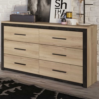 Chiffonnier Collins-chêne Kronberg/noir Sidewalk