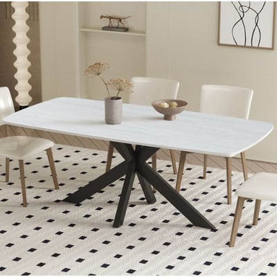 Table de salle à manger Apollo | 180 x 90 x 76 cm | Pierre / Gris