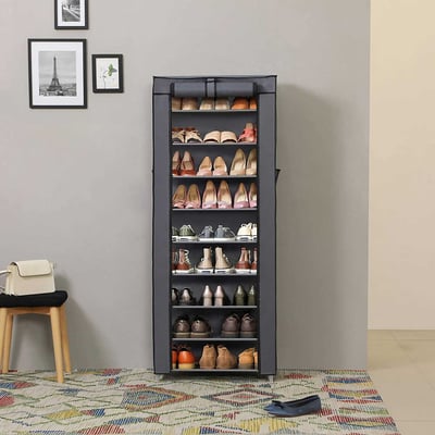 Armoire à chaussures à 10 étages pour 27 paires de chaussures, rangement autonome Armoire à chaussures à 10 étages pour 27 paires de chaussures, rangement autonome