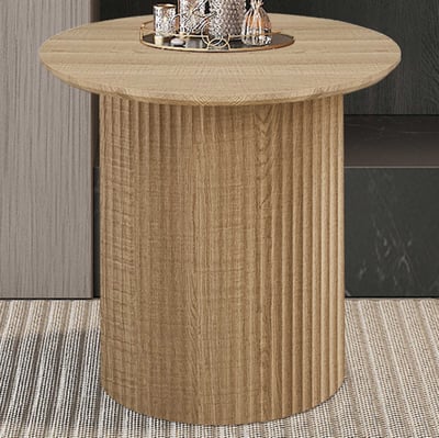 Table basse Lagos - Ø50x46cm - décor chêne