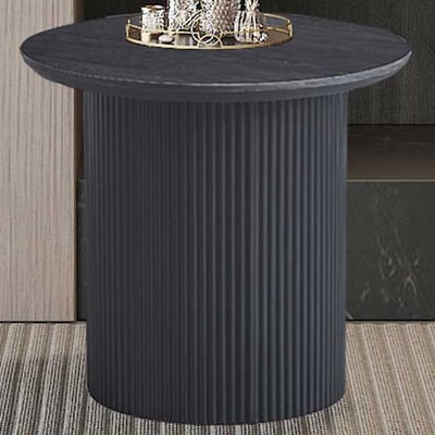 Table basse ronde 'Lagos' brun foncé 50x50 cm