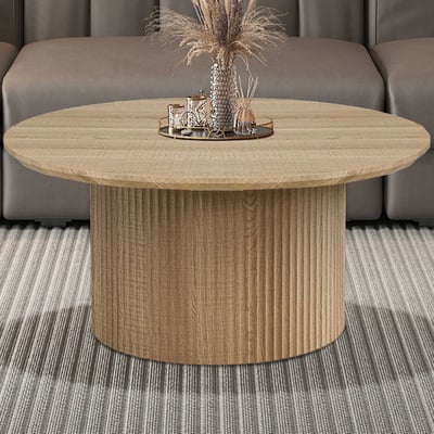 Table basse Lagos - Ø80x38cm - décor chêne