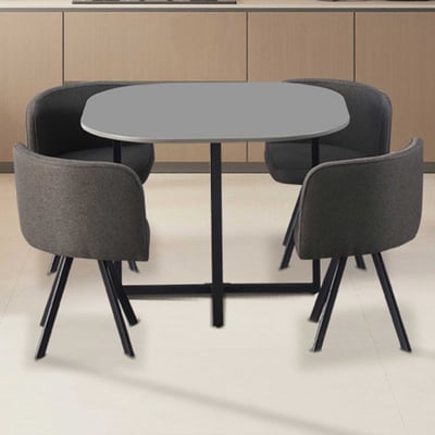 Ensemble table et chaises Eva | 100 x 100 x 75 cm | Gris Ensemble table et chaises Eva | 100 x 100 x 75 cm | Gris
