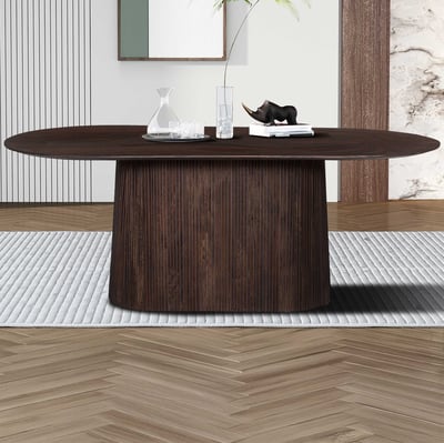 Table ovale Miguel marron foncé - 200 cm | Bois massif de mango | H76 x L200 x P100 cm