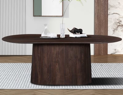 Table ovale Miguel marron foncé - 200 cm | Bois massif de mango | H76 x L200 x P100 cm Table ovale Miguel marron foncé - 200 cm | Bois massif de mango | H76 x L200 x P100 cm
