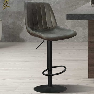 Tabouret avec motif à rayures Madeira-brun foncé