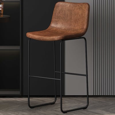Tabouret de bar Mancia PU Cognac  99x48x56 cm- Style vintage
