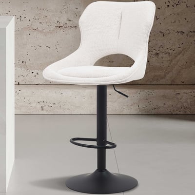 Chaise de bar Morris - 51x53x100-121cm - réglable - tissu beige