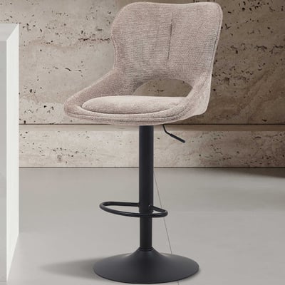 Chaise de bar Morris - 51x53x100-121cm - réglable - tissu brun