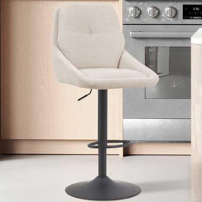 Tabouret de bar Sabine - 50x60x100-121cm - réglable - pivotant - écru