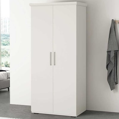 Armoire Nikkie - 80x52x183cm - 2 portes & 2 tiroirs - blanc