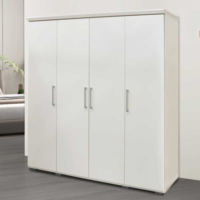 Armoire Nikkie | 183x160x52cm | 4 portes | blanc Armoire Nikkie | 183x160x52cm | 4 portes | blanc