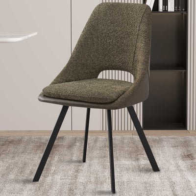 Chaise 'Filou' Bouclé vert foncé | tapisserie PU vert foncé - 85x48x56cm