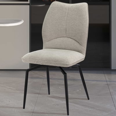 Chaise de salle à manger Lara pivotant - 46x60x89cm - écru