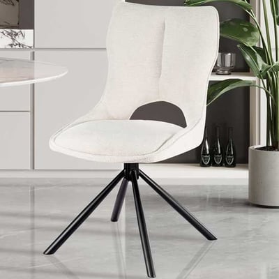 Chaise de salle à manger Morris - 48x59.5x90cm - pivotant - tissu beige