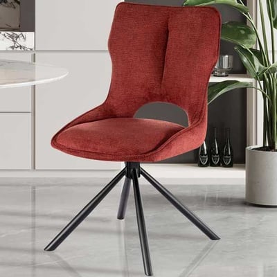 Chaise de salle à manger Morris - 48x59.5x90cm - pivotant - tissu rouge