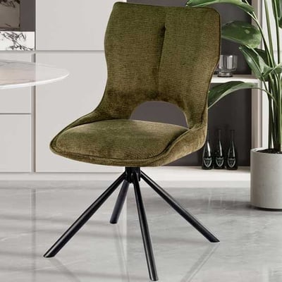 Chaise de salle à manger Morris - 48x59.5x90cm - pivotant - tissu vert