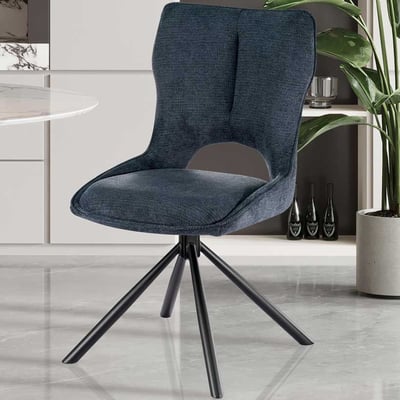 Chaise de salle à manger Morris - 48x59.5x90cm - pivotant - tissu bleu