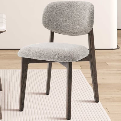 Chaise de salle à manger Carmen - 48x59x83.5cm - bois de chêne fumé/tissu beige