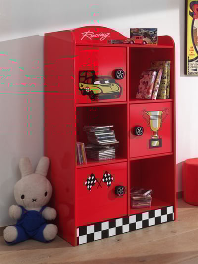 Bibliothèque pour lit voiture - rouge Bibliothèque pour lit voiture - rouge