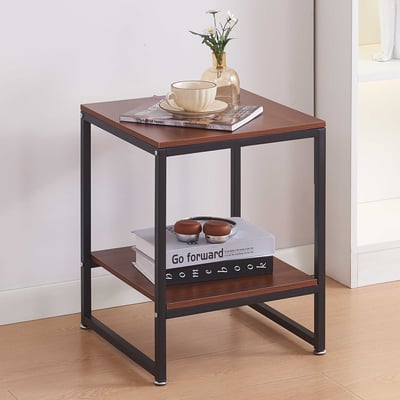 Table d'appoint Nik - 40x40x50cm - noir/noyer Table d'appoint Nik - 40x40x50cm - noir/noyer