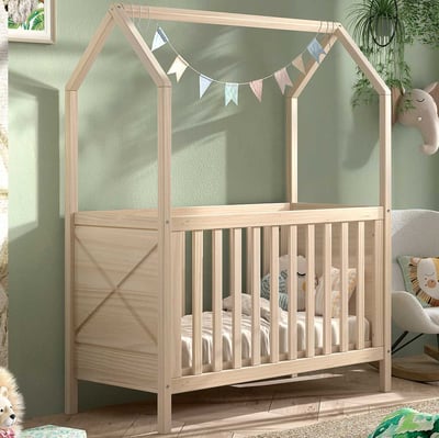 Lit bébé Scottie - 60x120cm - sommier à lattes réglable - bois pin massif