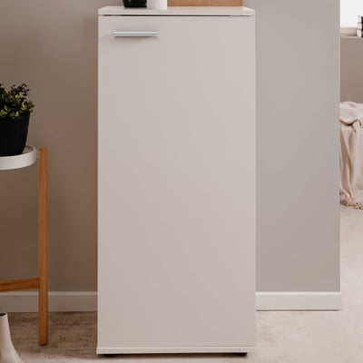 Meuble à chaussures Satine - 50x34x110cm - 1 porte - blanc