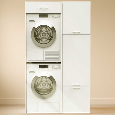 Meubles pour buanderie Linea - 116x67x200cm - 4 portes - blanc