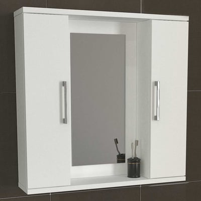 Miroir de salle de bains Deal - 65x15x65cm - 2 portes - blanc