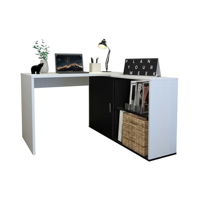 Bureau d'angle Vaiana - blanc/noir Bureau d'angle Vaiana - blanc/noir