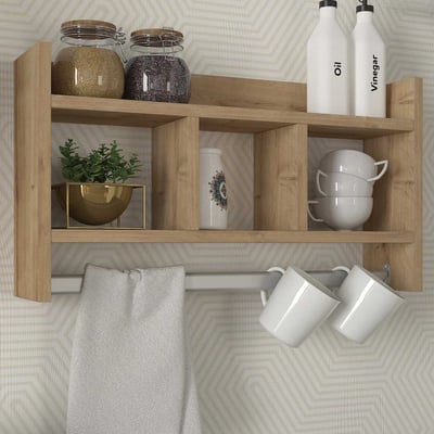 Etagère de cuisine Virma - 64x15x35cm - décor chêne