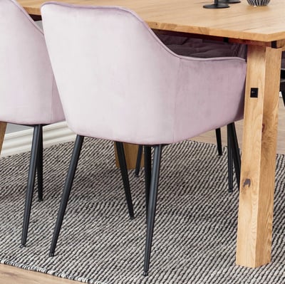 Chaise avec accoudoirs Lynn - vieux rose/noir