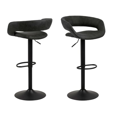 Chaise de bar Dusty - anthracite/noir