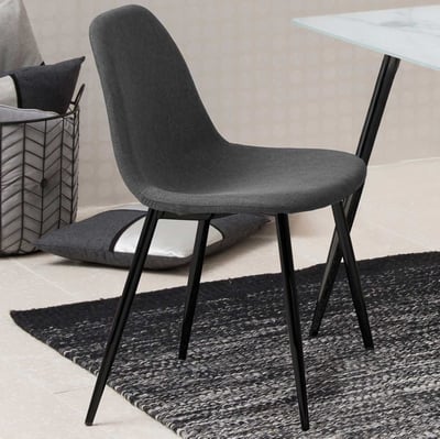 Chaise de salle à manger - gris foncé/noir 