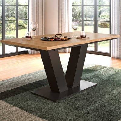 Table à manger extensible Motion Emob - spaanplaat Artisan - 150-190x90x76 cm - gris