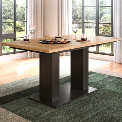 Table à manger extensible Motion Emob - 150-190x90x76 cm - Artisan et gris