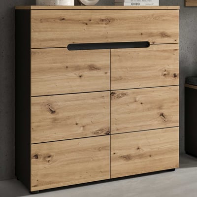 Schoenenkast Canu Xonox - Basaltgrijs & Artisan - 80x94x37cm