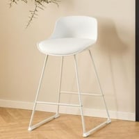 Chaise de bar Tippi - 50x49x84cm - similicuir et métal - blanc