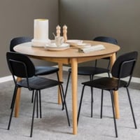Table de salle à manger extensible Montreux - Ø115>154x75cm - placage chêne
