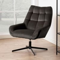 Fauteuil Paris - 73x82x88cm - pivotable - velours brun foncé