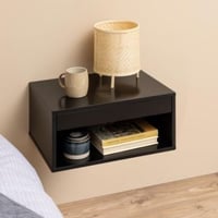 Table de chevet Cholet - 50x35x24,5cm - avec tiroir - noir