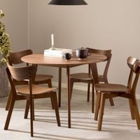 Table de salle à manger ronde Rover - Ø105x76cm - placage de noyer