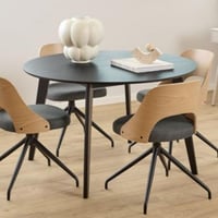 Table de salle à manger ronde Rover - Ø120x76cm - placage de chêne noir